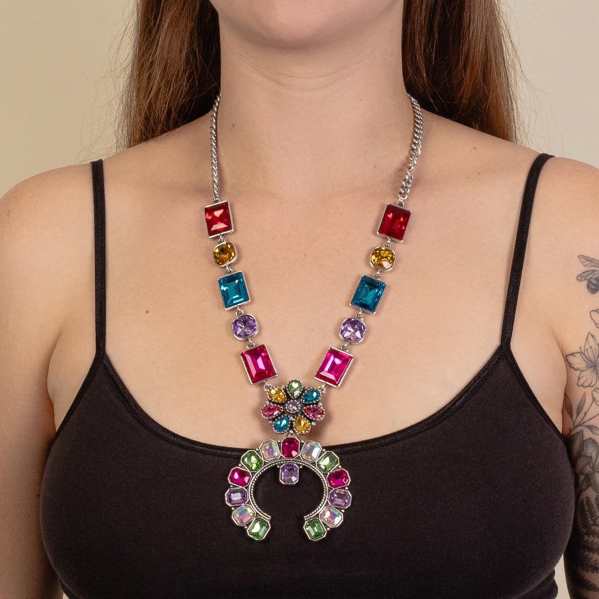 1243 - Western Pendant Necklace - Multi