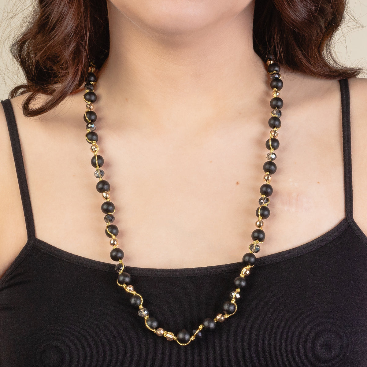 1260 - Beaded Necklace - Black