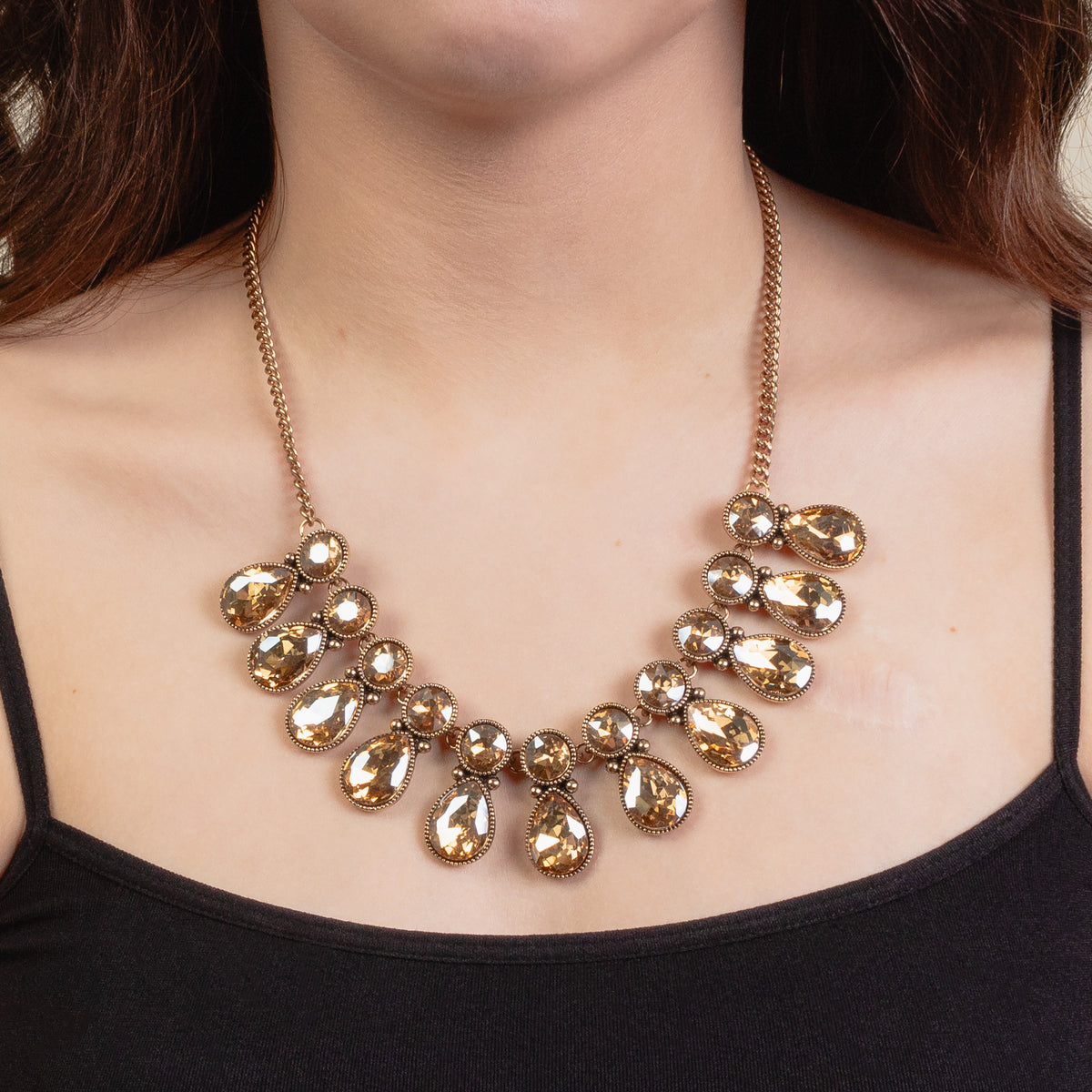 1262 - Crystal Necklace - Gold