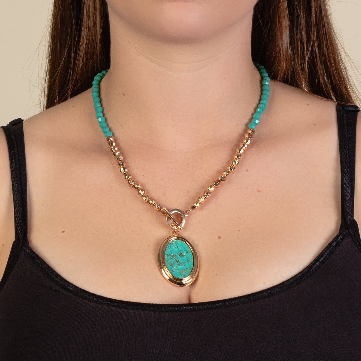 1269 - Western Pendant Necklace - Turquoise