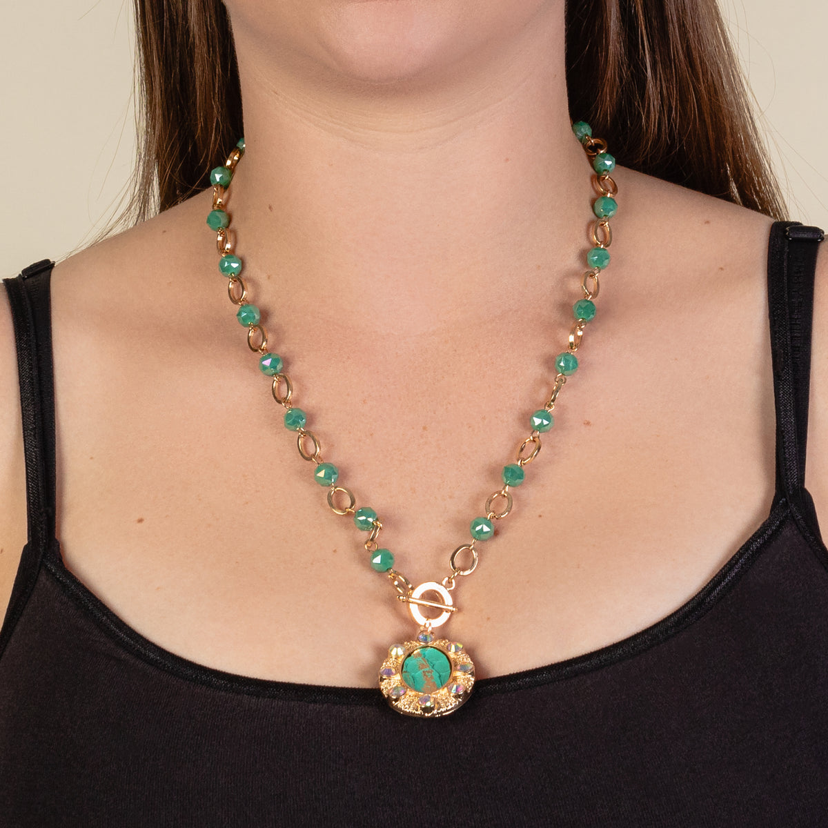 1270 - Western Pendant Necklace - Turquoise