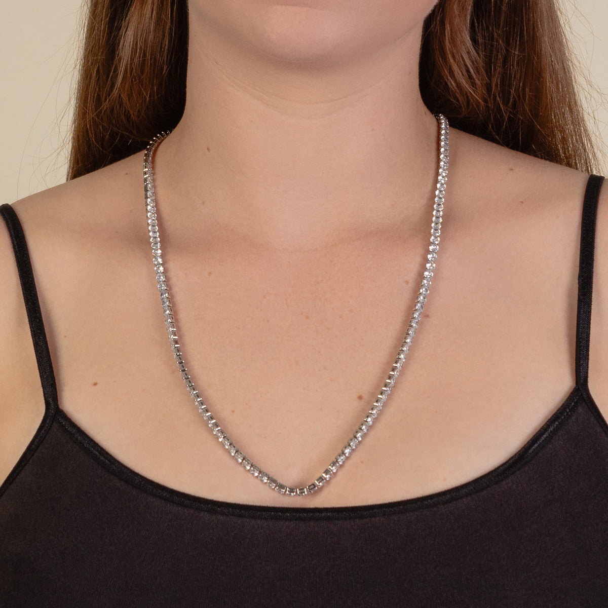 1283 - Crystal Necklace - Silver