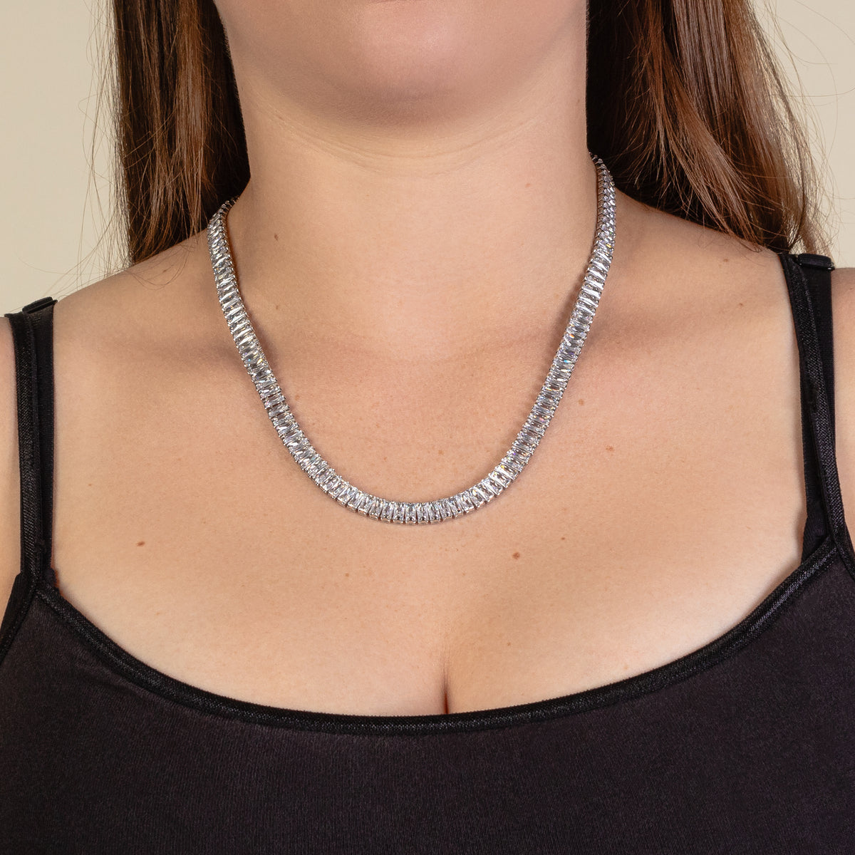 1284 - Crystal Necklace - Silver