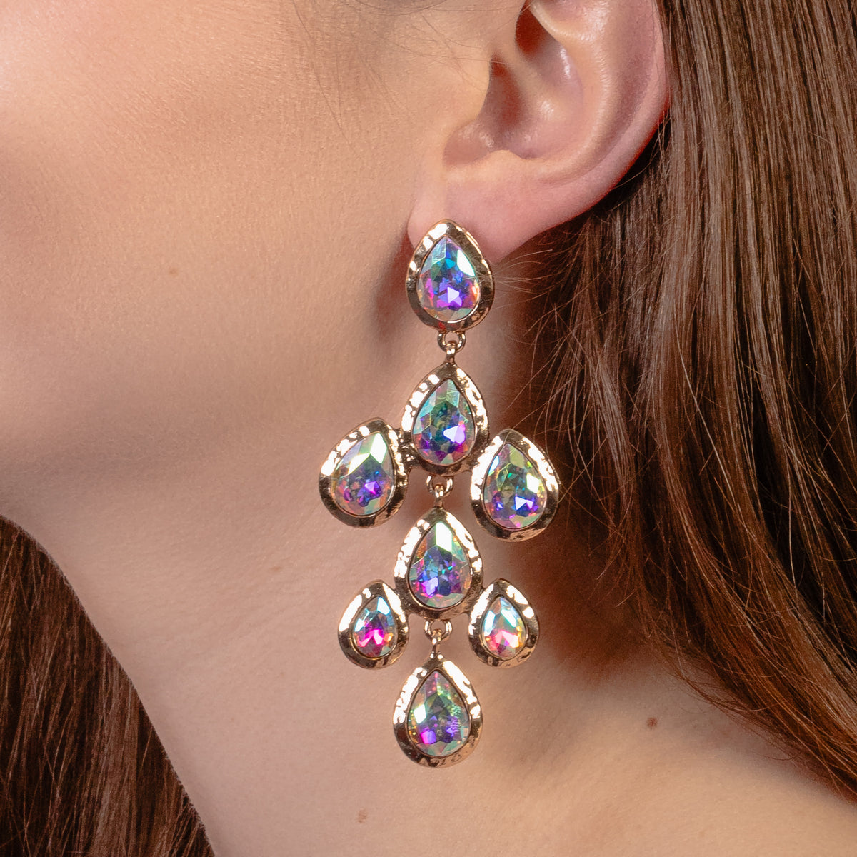 1333 - Crystal Drop Earrings - AB