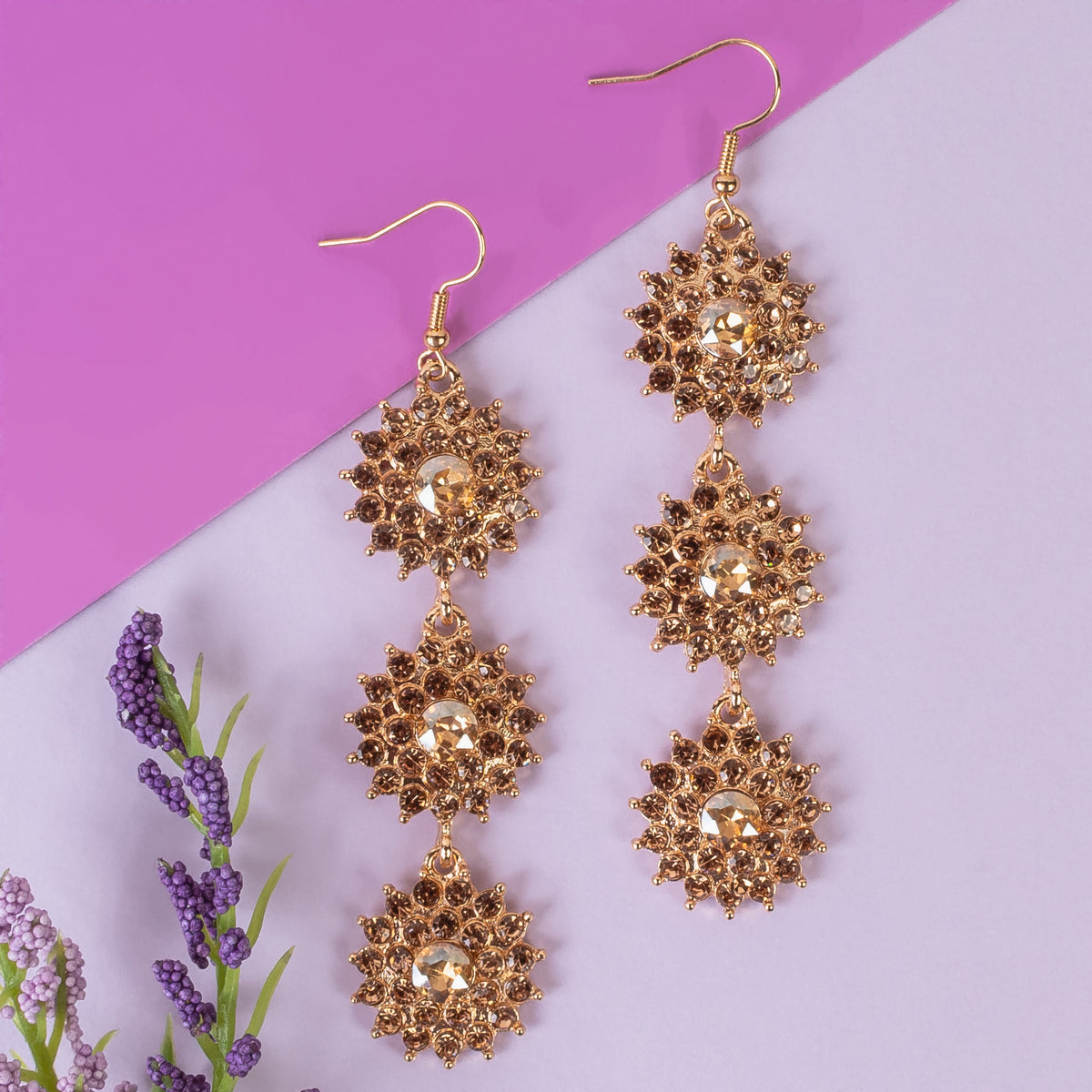 1334 - Flower Earrings - Gold