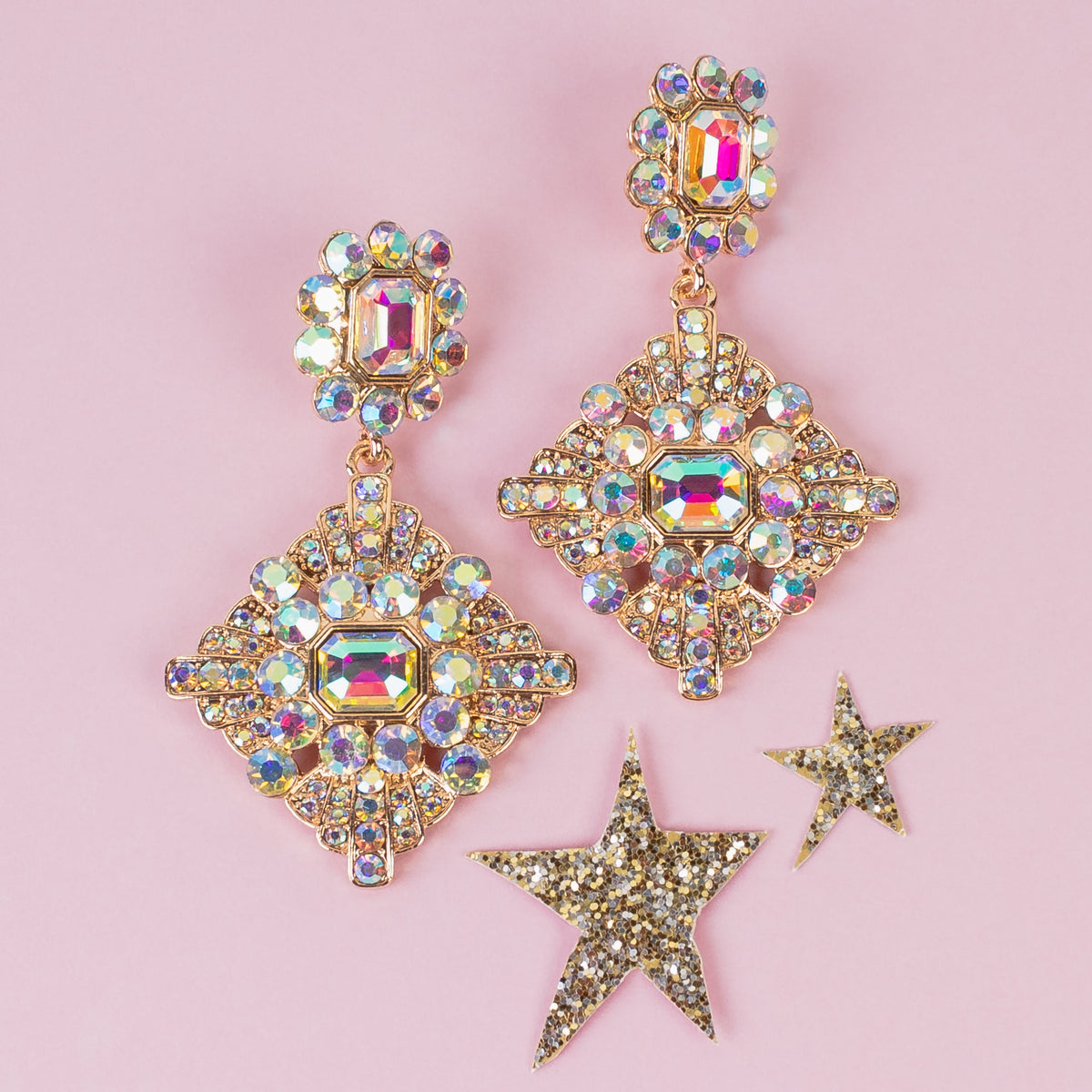1337 - Rhinestone Earrings - AB