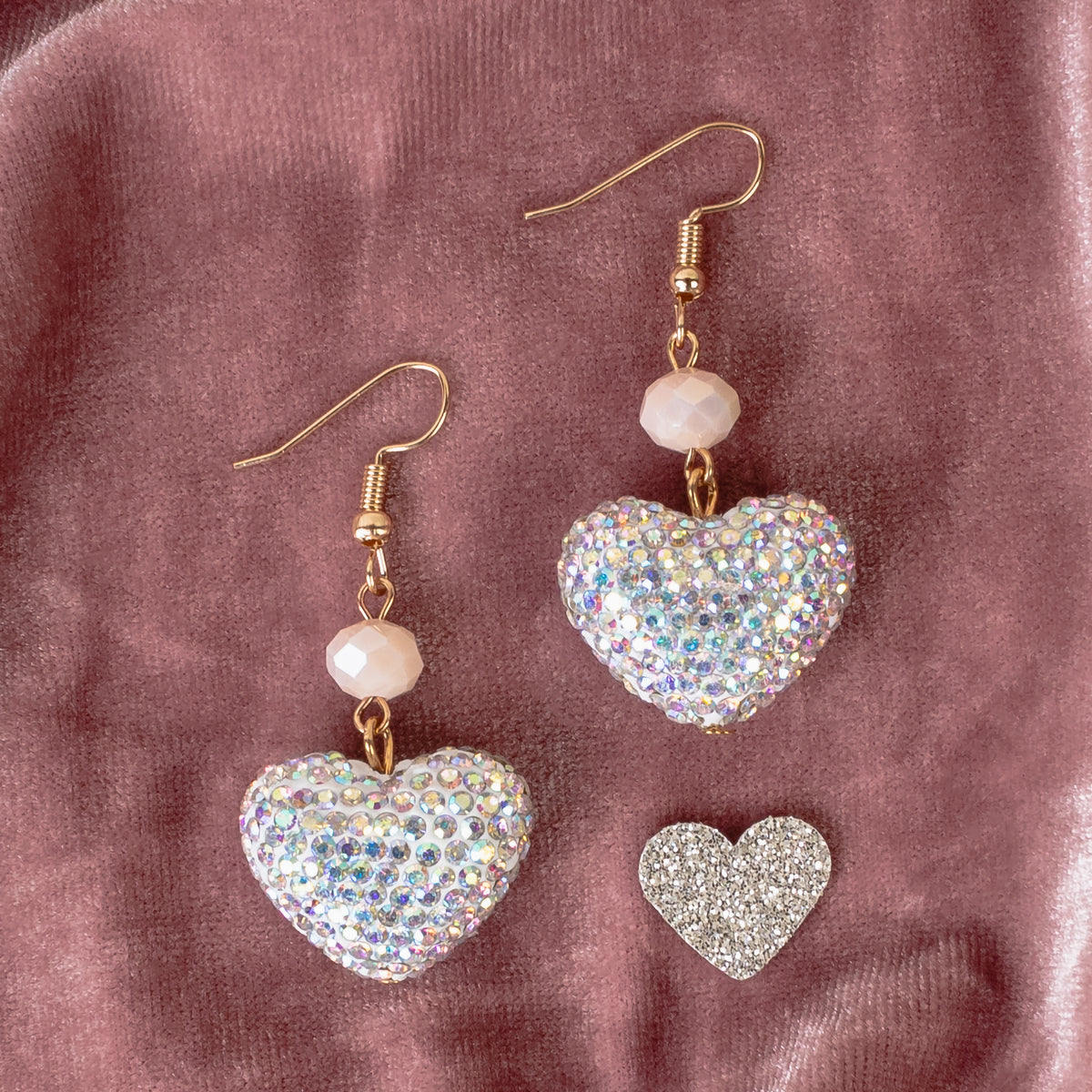 1338 - Heart Earrings - AB