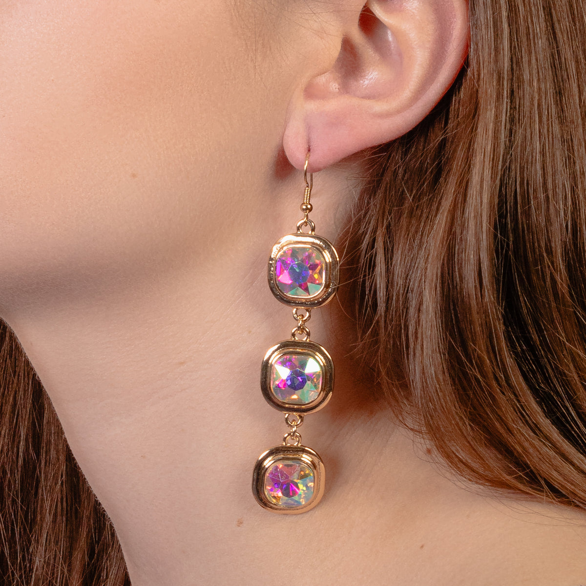 1339 - Crystal Drop Earrings - AB