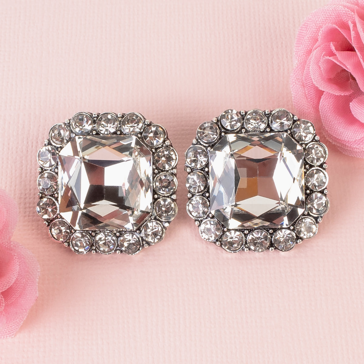 1345 - Crystal Earrings - Clear