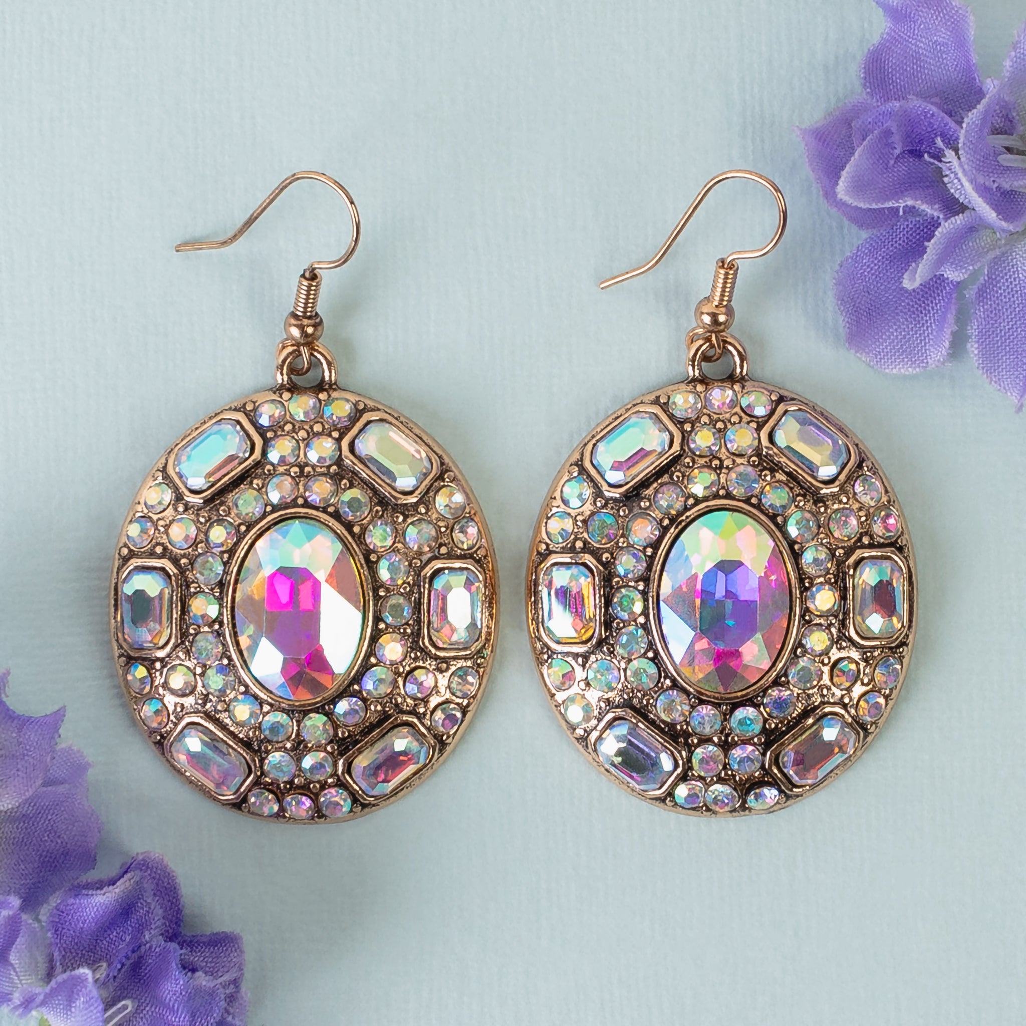 1346 - Crystal Earrings - AB | Your Fashion Wholesale