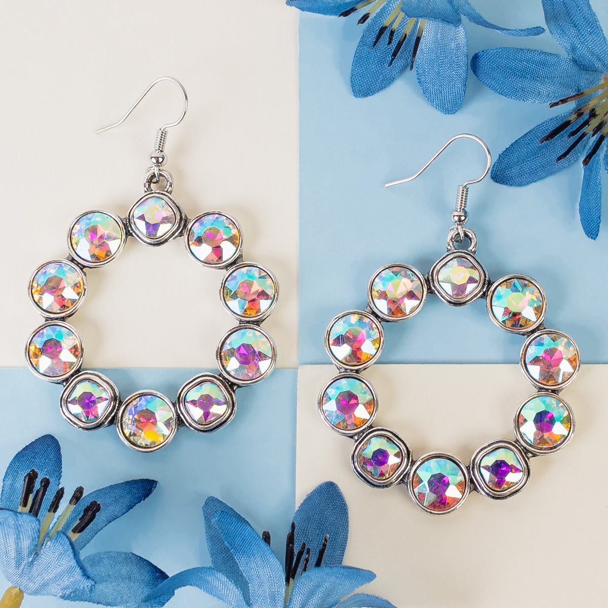 1349 - Crystal Earrings - AB
