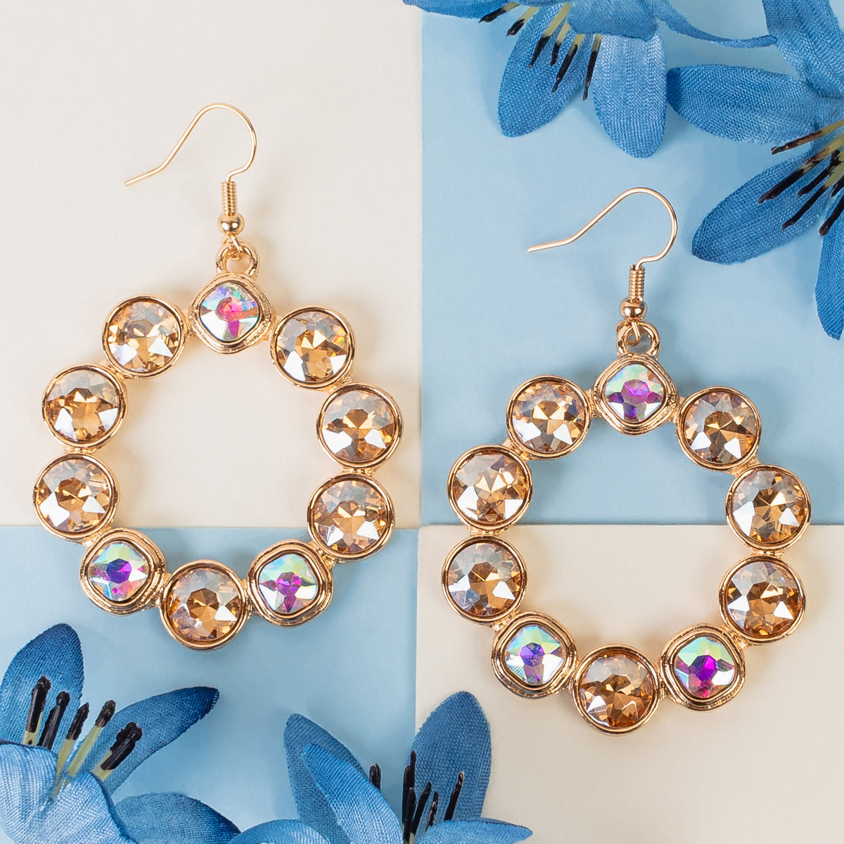 1349 - Crystal Earrings - Gold