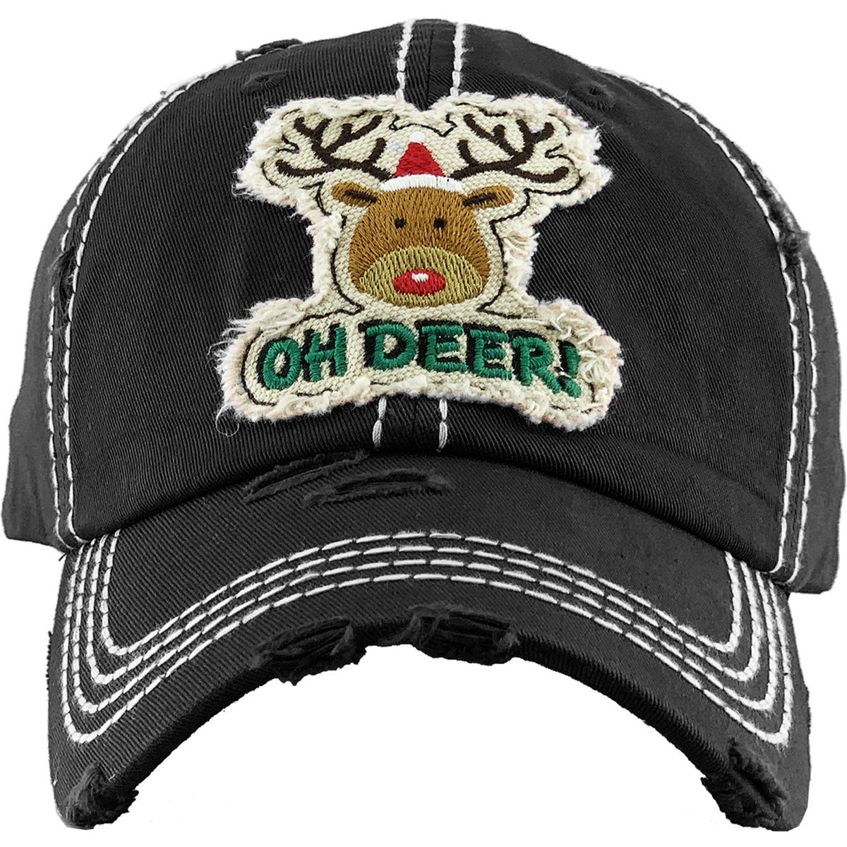 1351 - Oh Deer Hat - Black