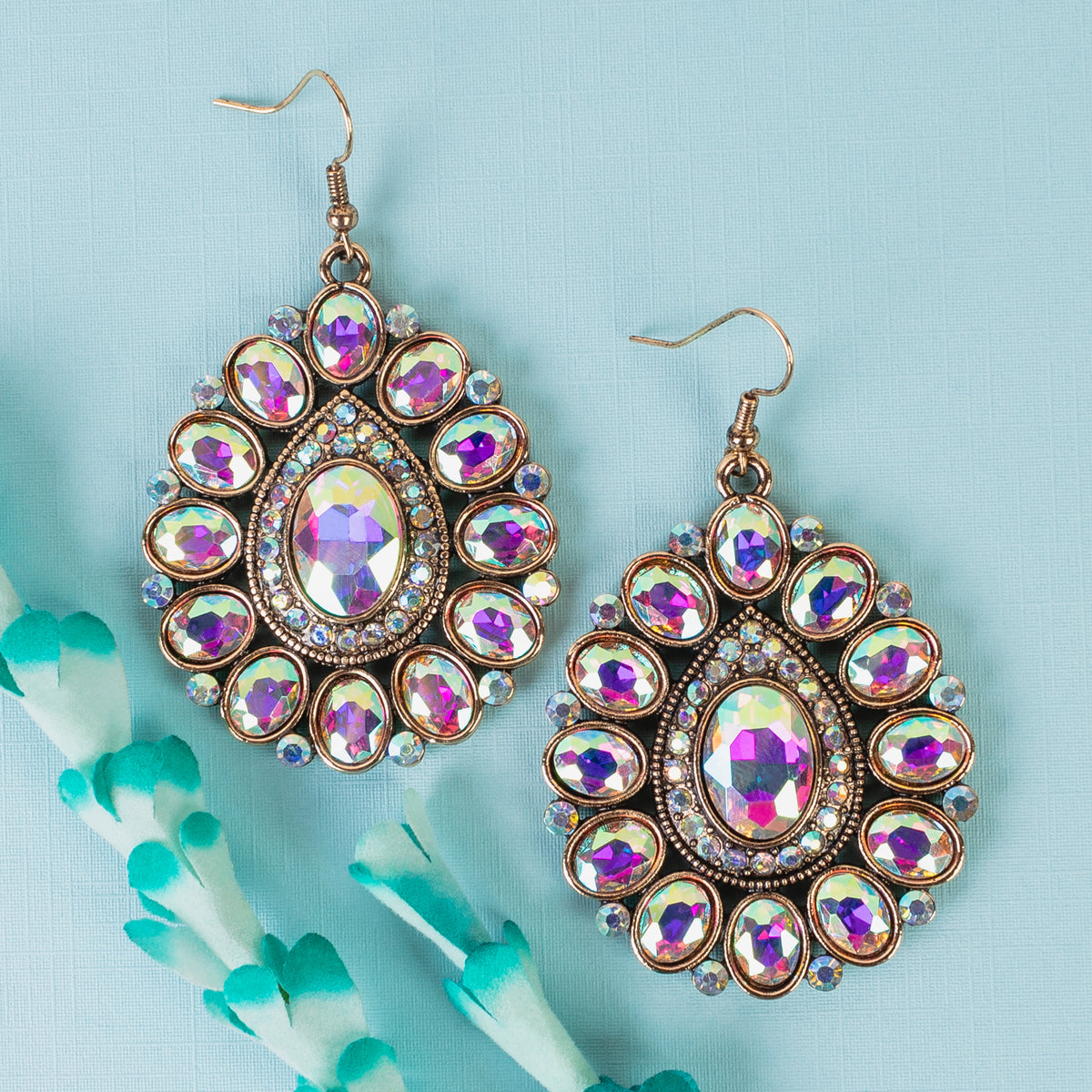 1354 - Rhinestone Earrings - AB