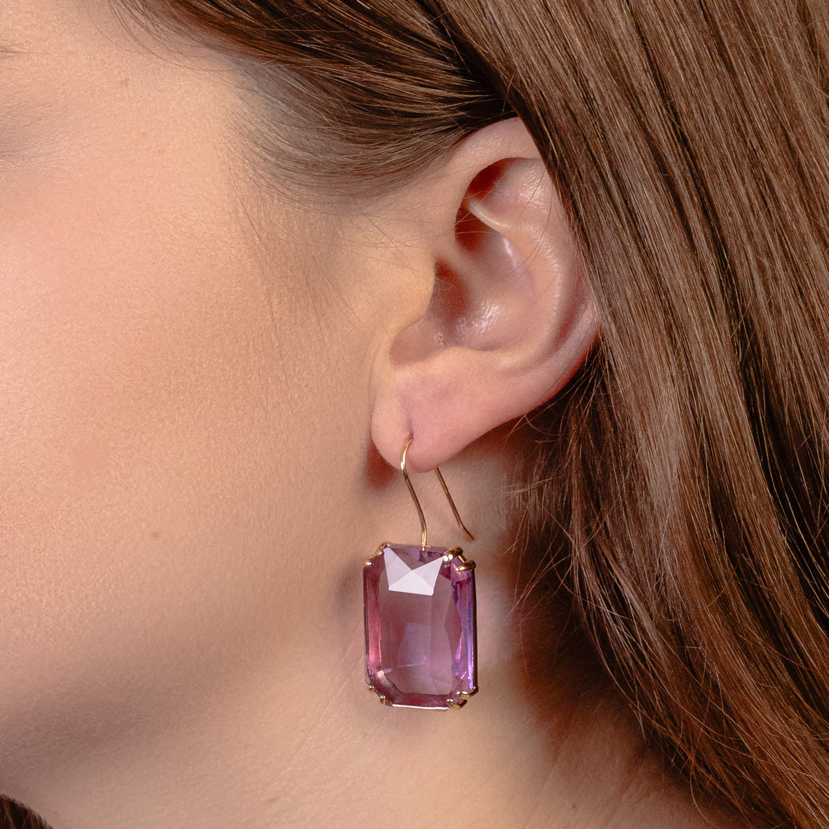 1356 - Crystal Earrings - Purple