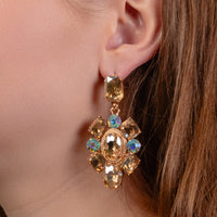 Load image into Gallery viewer, 1368 - Crystal Drop Earrings - Gold
