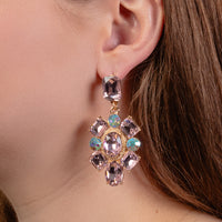 Load image into Gallery viewer, 1368 - Crystal Drop Earrings - Pink
