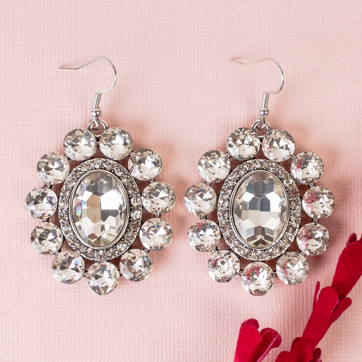 1369 - Crystal Drop Earrings - Clear