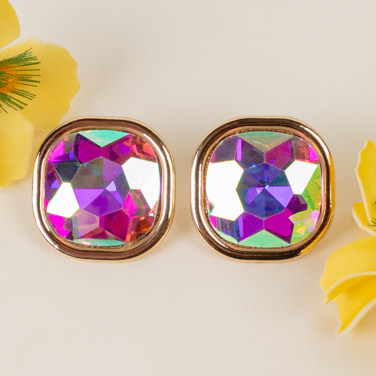 1385 - Crystal Stud Earrings - AB