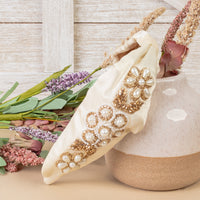 Load image into Gallery viewer, 1574 - Beaded Flower Headband - White
