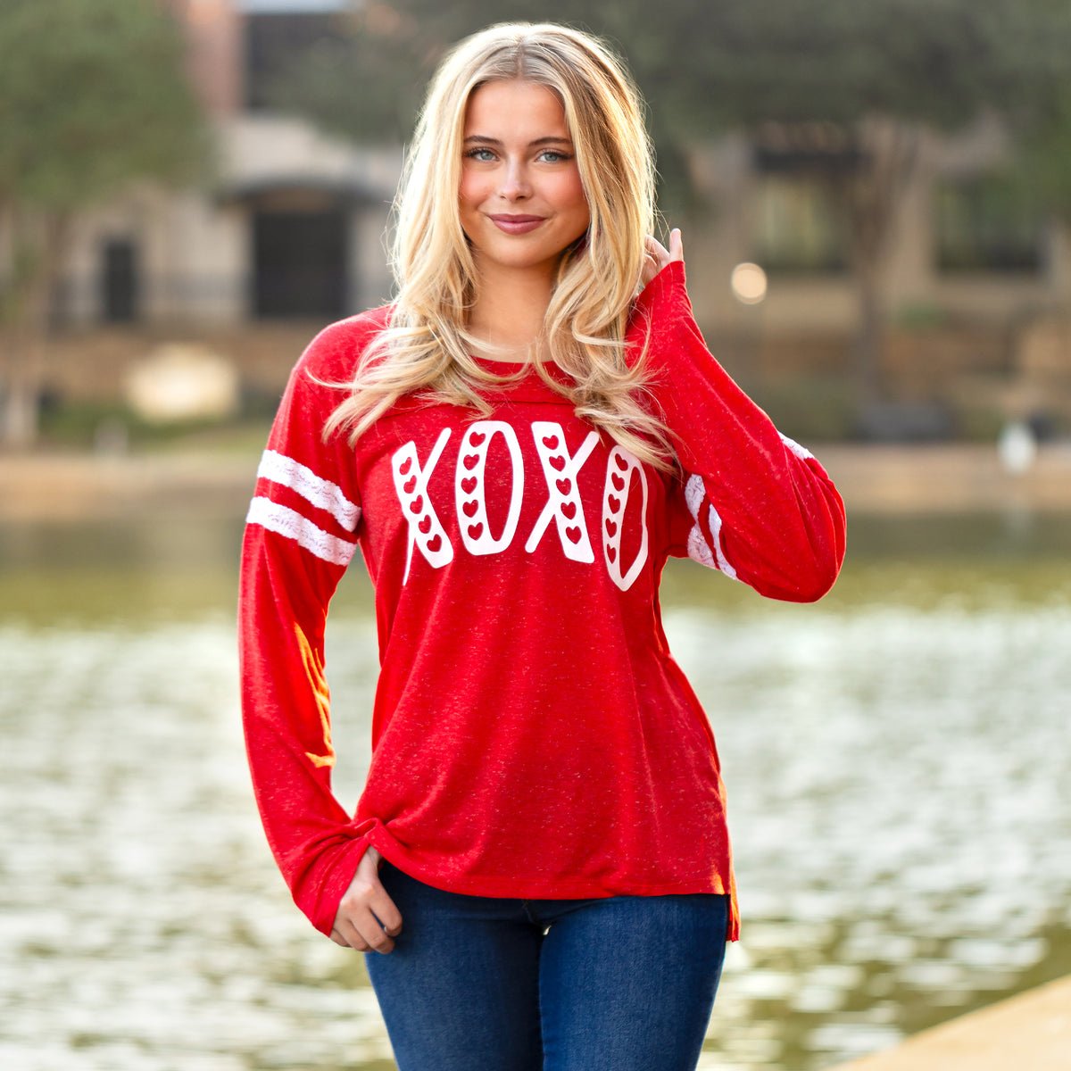 50003 - XOXO Valentine's Day Long Sleeve Top with Sequin