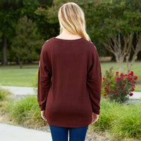 Load image into Gallery viewer, 20121 - Pink Leopard Long Sleeve Top with Waffle Knit
