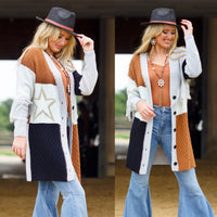 Load image into Gallery viewer, 20211 - Western Color Block Cardigan
