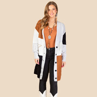 Load image into Gallery viewer, 20211 - Western Color Block Cardigan
