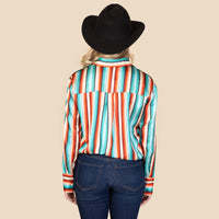 Load image into Gallery viewer, 20221 - Serape Print Button up with Sequin Shoulders

