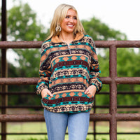 Load image into Gallery viewer, 20225 - Abstract Print Sherpa with Pockets
