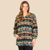 Load image into Gallery viewer, 20225 - Abstract Print Sherpa with Pockets

