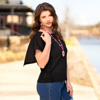 Load image into Gallery viewer, 20283 - Half Sleeve Top with Lace Detail
