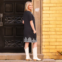 Load image into Gallery viewer, 30002 - Boho Chic Dress with Pockets - Black
