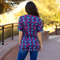 Load image into Gallery viewer, 30014 - Geometric Print Half Sleeve Top
