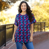 Load image into Gallery viewer, 30014 - Geometric Print Half Sleeve Top
