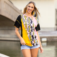 Load image into Gallery viewer, 30023 - Color Block &amp; Leopard Half Sleeve Top
