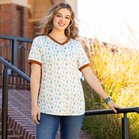 Load image into Gallery viewer, 30024 - Cactus Print Half Sleeve Top
