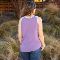 Load image into Gallery viewer, 30026 - Embroidered Tank Top - Purple
