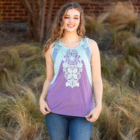 Load image into Gallery viewer, 30026 - Embroidered Tank Top - Purple
