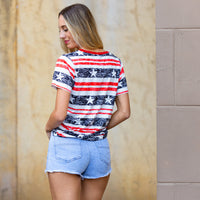 Load image into Gallery viewer, 30036 - Stars &amp; Stripes Half Sleeve Top

