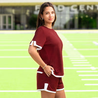 Load image into Gallery viewer, 30038 - Game Day Top &amp; Shorts Set with Pockets - Maroon
