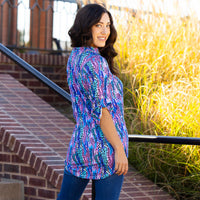 Load image into Gallery viewer, 30047 - Abstract Print 3/4 Sleeve Top
