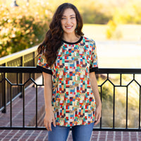 Load image into Gallery viewer, 30051 - Multi Leopard Patch Print Half Sleeve Top
