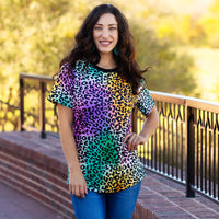 Load image into Gallery viewer, 30057 - Multi Leopard Print Half Sleeve Top
