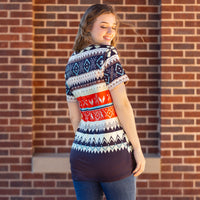 Load image into Gallery viewer, 30066 - Multi Geometric Print Half Sleeve Top
