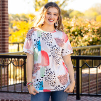 Load image into Gallery viewer, 30067 - Multi Leopard Print Half Sleeve Top

