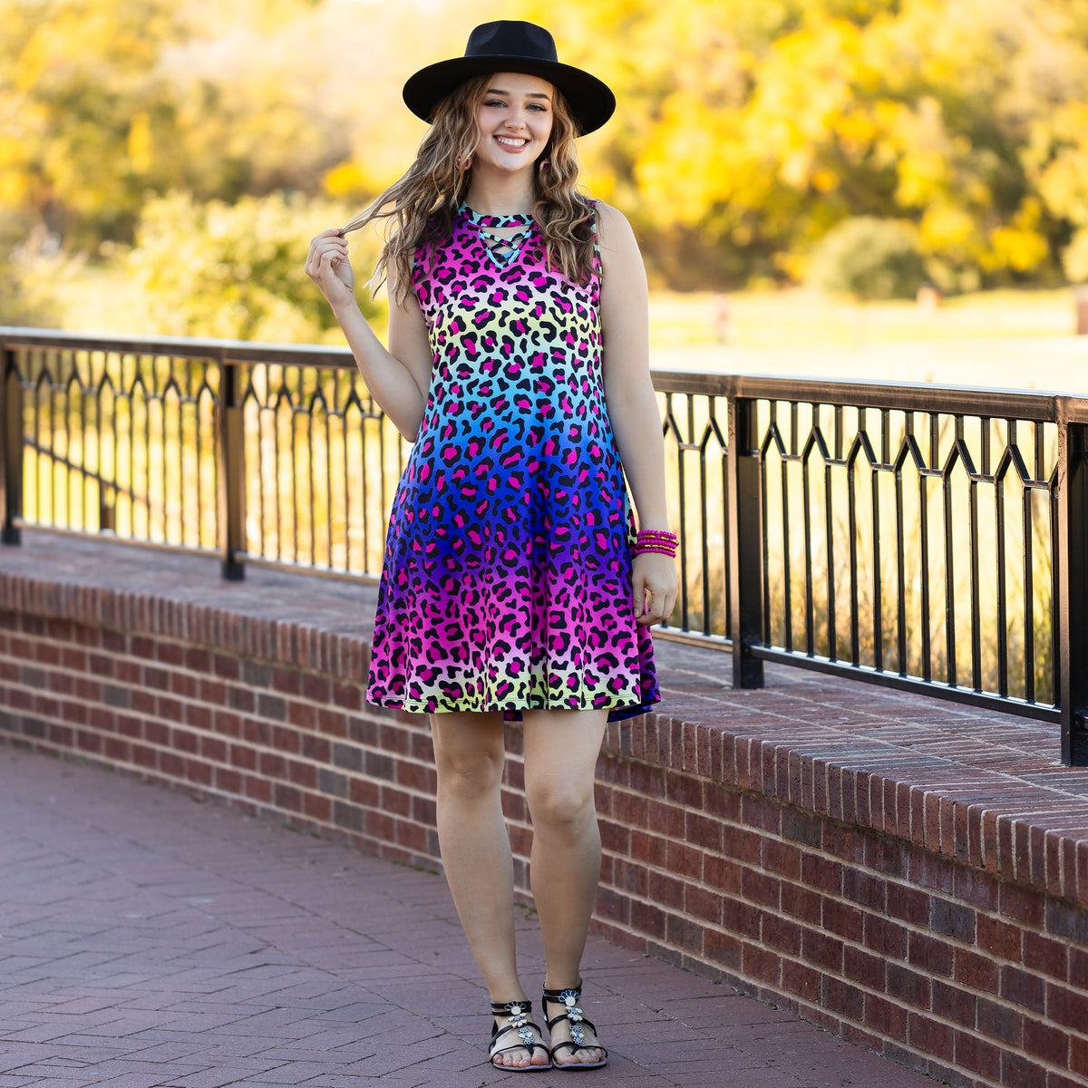 30068 - Multi Leopard Dress with Pockets