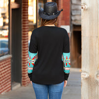 Load image into Gallery viewer, 30093 - Geometric Print Long Sleeve Top
