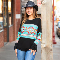 Load image into Gallery viewer, 30093 - Geometric Print Long Sleeve Top
