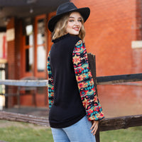Load image into Gallery viewer, 30095 - V-Neck Waffle Knit Top with Geometric Print
